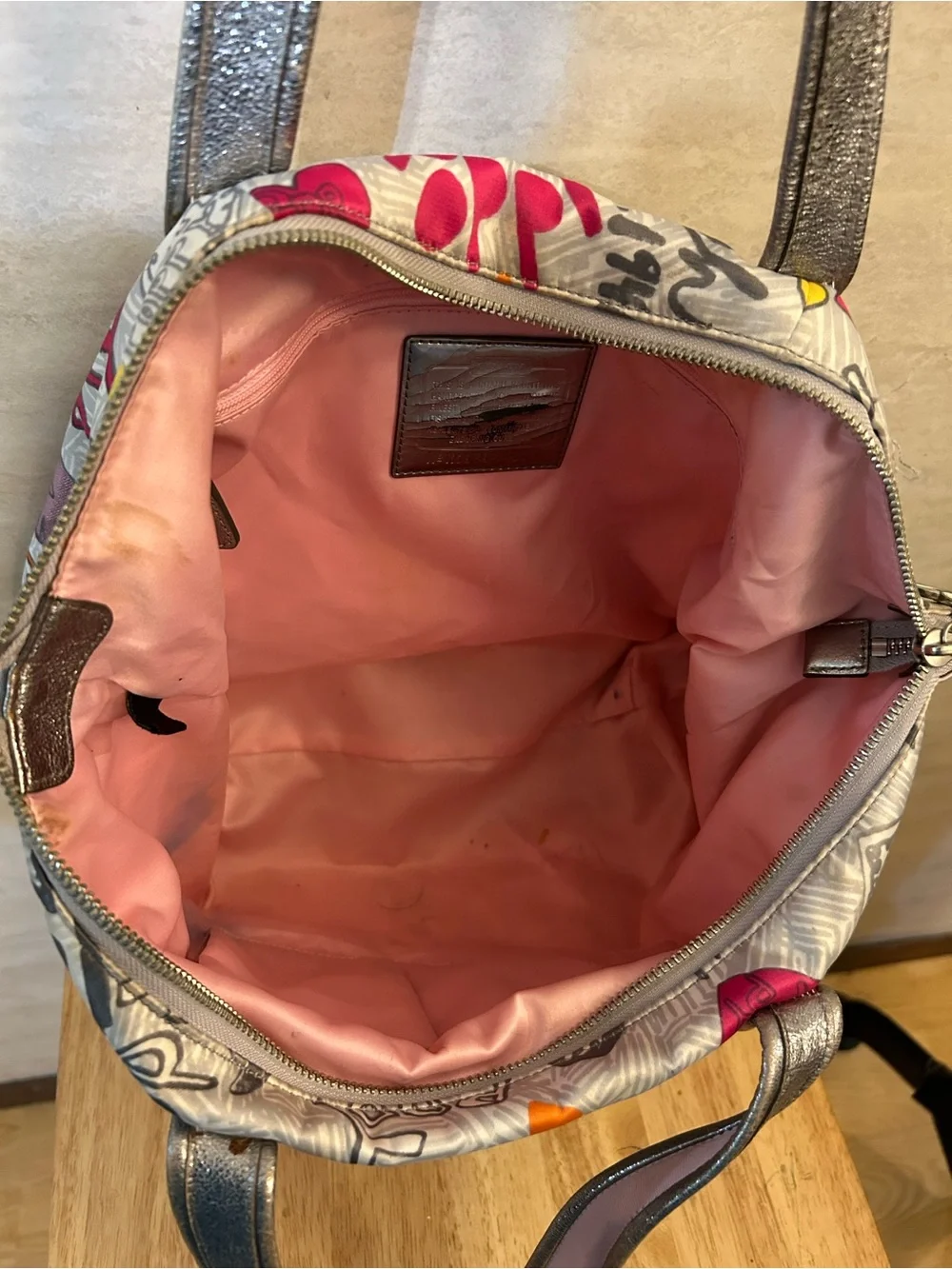Authentic Coach Poppy Graffiti Hearts Glam Tote